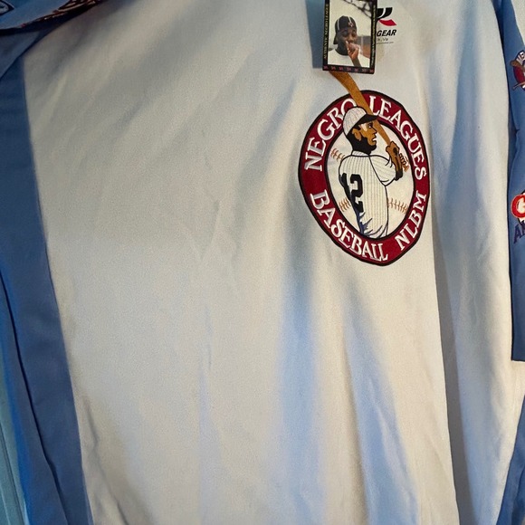 Negro Leagues Baseball Museum Headgear Jersey XXXXL White Blue Patches NWT - Picture 10 of 14